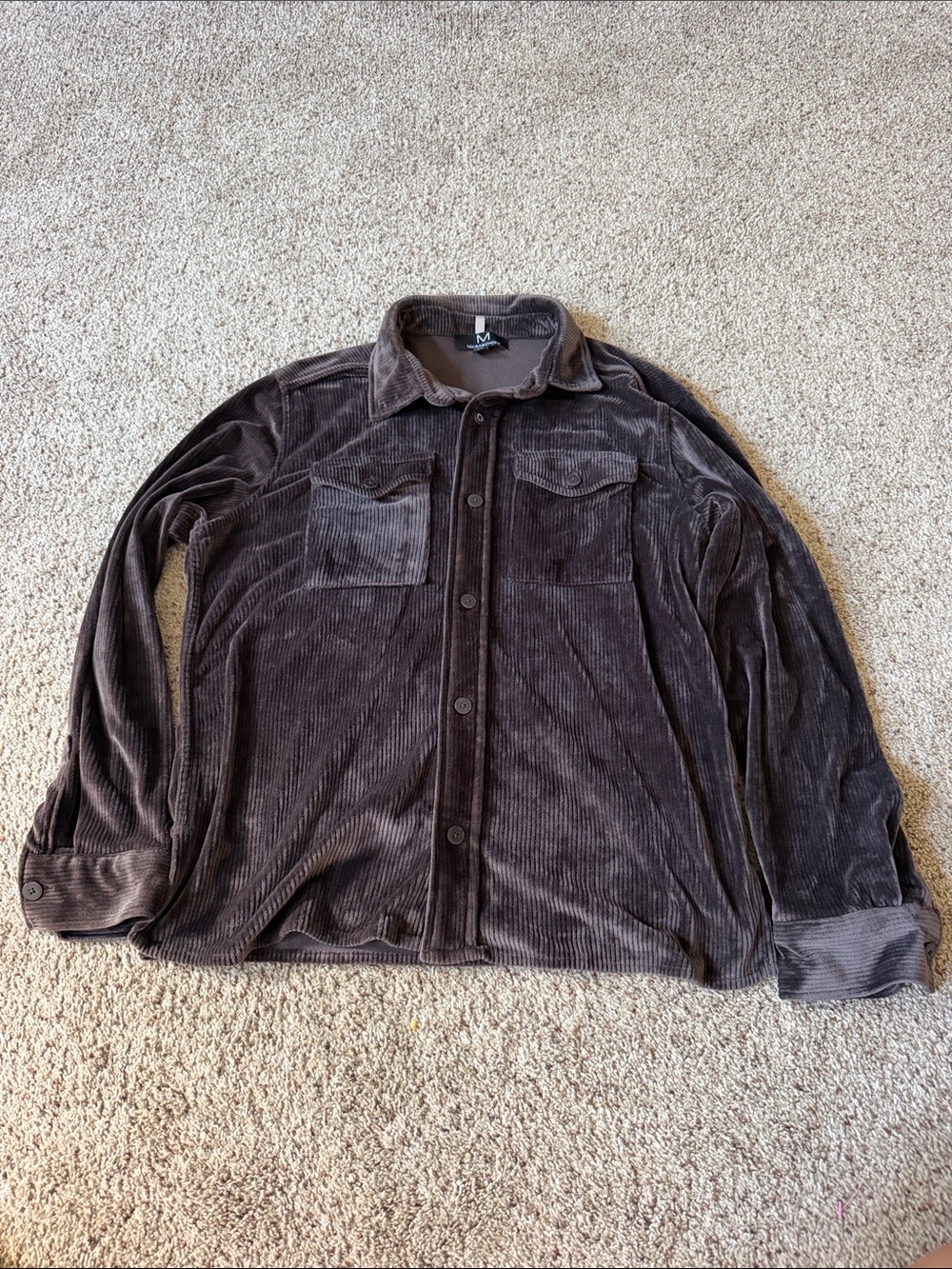 Magaschoni Women's Corduroy Shirt Jacket in Dark Brown